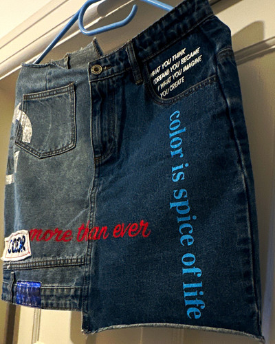 Desigual blue denim graphic - desigual,