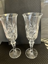 Pinwheel Cut Lead Crystal 2glasses