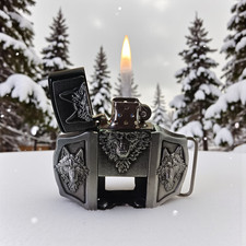 Refillable lighter belt buckle - refillable,