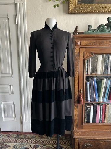Vintage 1940s 50s black - vintage, velvet