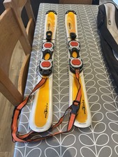 Salomon Snow Blades Short Skis 90cms Adjustable Bindings With Ski Bag