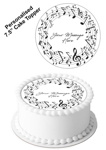 Personalised cake topper music - personalised,
