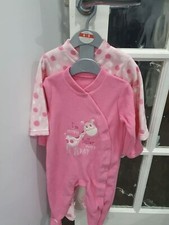 Dunnes Stores Sleepsuit X 2 Pack 12 - 18 Months Fleece Warm Cosy feet gripper
