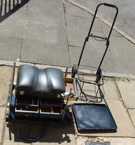 Fishing tackle box seat - , with