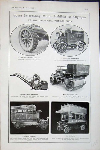 Old antique print 1907 - 1907, motor