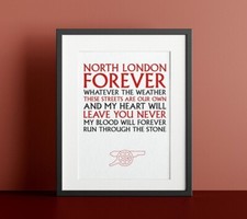 North London Forever Arsenal F.C. Print. 2023/24 Season Edition | Home Wall Art