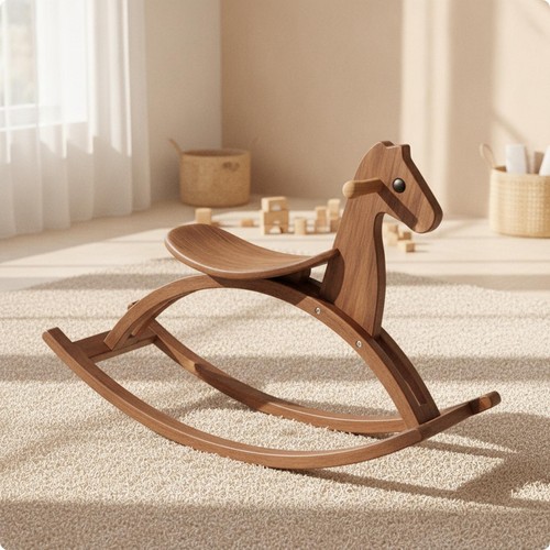 Solid wood rocking horse safe - wood,