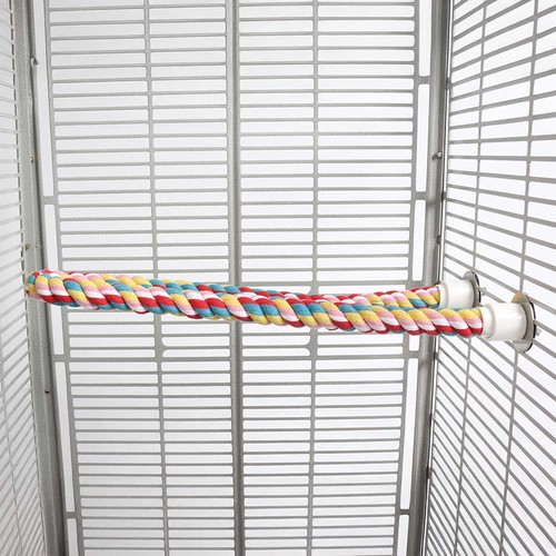 Coloured cotton parrot perch - parrot,
