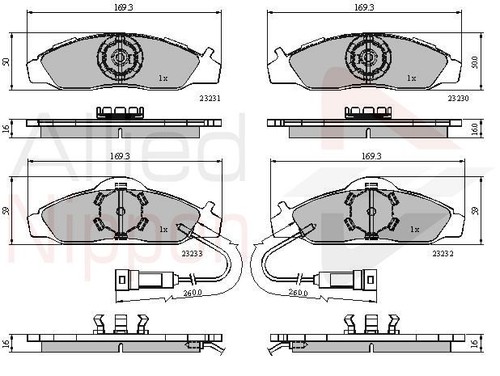 Brake pad set - brake, fit
