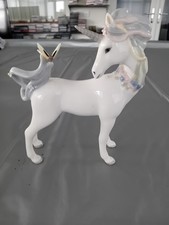 Ornament Unicorn Ceramic With Butterfly Marking On Bottom