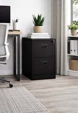 Black 2 Drawer Home Office