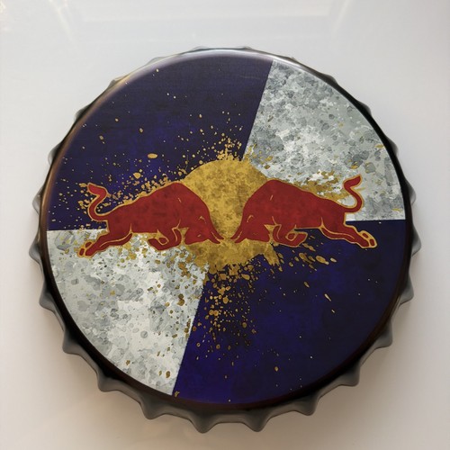 Red bull tin bottle cap - red,