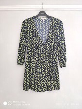 New Navy/Green Wrap Style Top