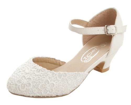 Girls ivory lace wedding - girls,