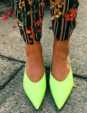 ZARA SHOES FAUX LEATHER POINTED SHOES MULES HEELS UK 3 EUR 36 US 6 NEW