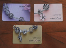 3 USED PANDORA UK GIFT CARDS