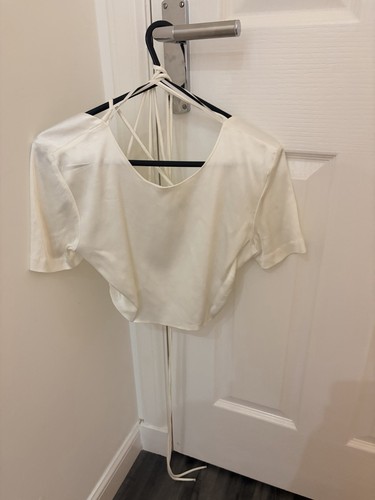 Zara white backless top - backless, size