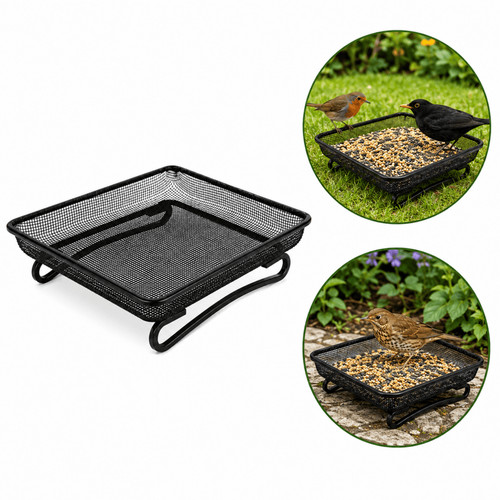 Square ground bird feeder - square,