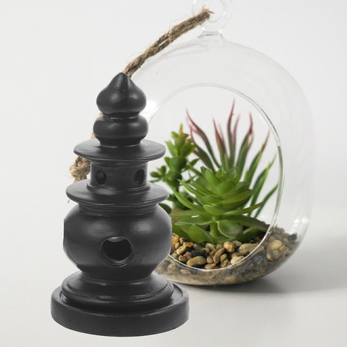 2pcs black resin mini pagoda - 2pcs,