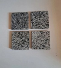 Real White Granite Stone Costers, Set Of 4. Lifestyle Top Table.