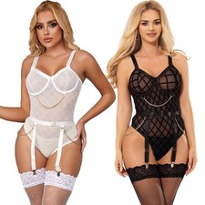 Bodysuit Suspenders Belt Sexy