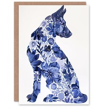 Greeting Card Blue German