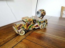 Vintage 1930s Tippco Wind-Up German Battery Operated Searchlight Truck 9 1/2"