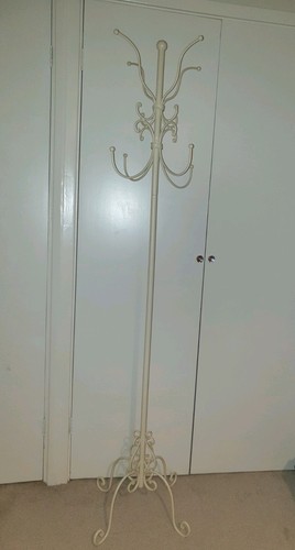 Cream metal coat stand - metal,