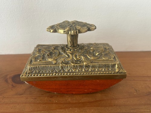 Antique embossed brass rocker - embossed,