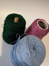 3 Cones 4ply Crepe Yarn Machine Knitting Job Lot Bundle Acrylic