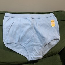 VINTAGE PALE BLUE ‘Y FRONTS’  MENS BRIEFS  XL 100% COTTON 