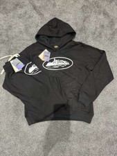 corteiz black tracksuit small