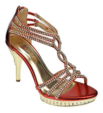RED LADIES DIAMANTE HIGH HEEL