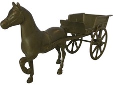 Brass Horse and Cart Model