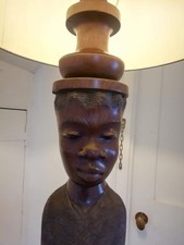 FABULOUS RARE 20TH CENTURY AFRICAN WOODEN FLOOR LAMP