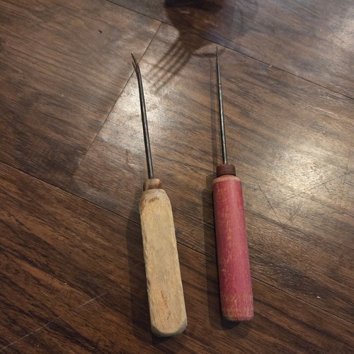 Vintage wooden handle awl - vintage,