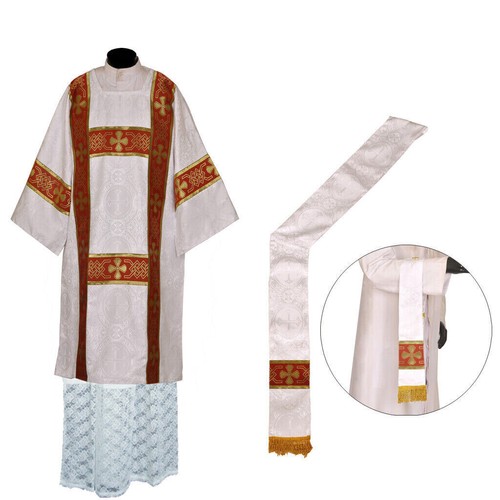 White deacon dalmatic - white, vestment
