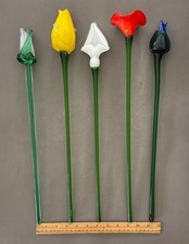 LOT OF 5 HAND BLOWN MULTICOLOR