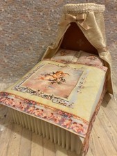 Dolls House 1/12 Scale Miniature Artisan Half Tester Double Bed & Bedding Ooak