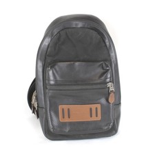 COACH K1661-F56877 Body Bag Black Leather Men's Punching