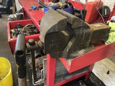 Steel Clarke engineers workbench 2m with draw and record bench vice