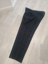 Glengarnock Of Scotland Miniature Baird Tartan Trews Trousers 34 x 29 Wool Blend