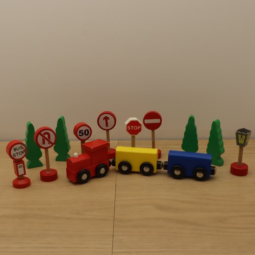 Wooden train track - train,