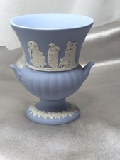 Vintage Wedgewood  Blue Jasperware  Urn Vase