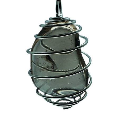 Smoky quartz tumbled spiral - quartz,