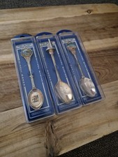 Sights of Britain Silver Plated Stuart Tea Spoon Boxed x 3 Vintage Collectable 