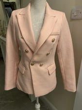 Bnwt Attentif paris Lined Pink Blazer With Gold Buttons