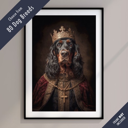 Royal dog portrait print - royal,