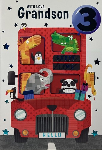 Grandson 3rd birthday - birthday, card