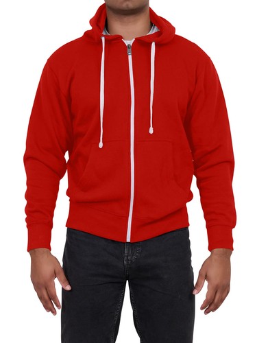Mens full zip plain hooded - zip,